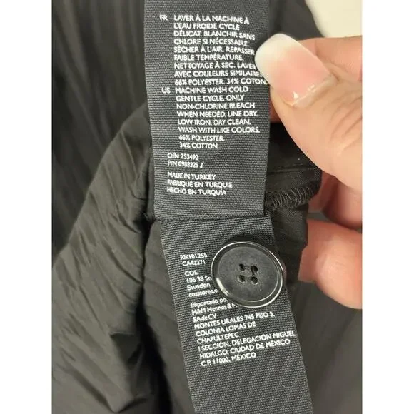 COS Women’s Maxi Dress Size 6 Black Pleated Minimalist Modern Cotton Blend Long - Picture 14 of 15